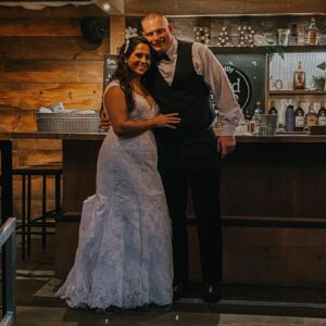 Wedding Photo 1 Bride and Groom in front of Philly Yard Bar